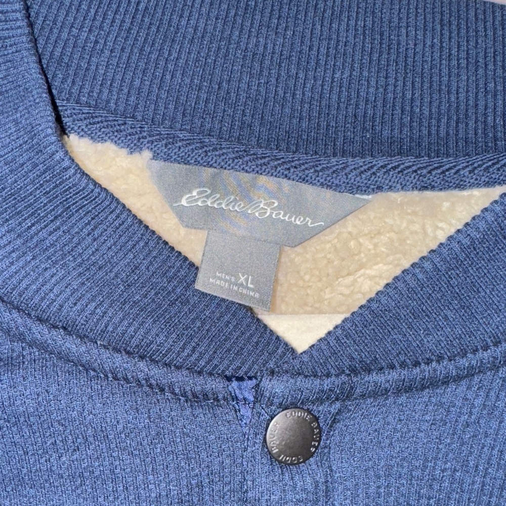 NWT Eddie Bauer faux shear line lined fleece henley - Picture 2 of 3